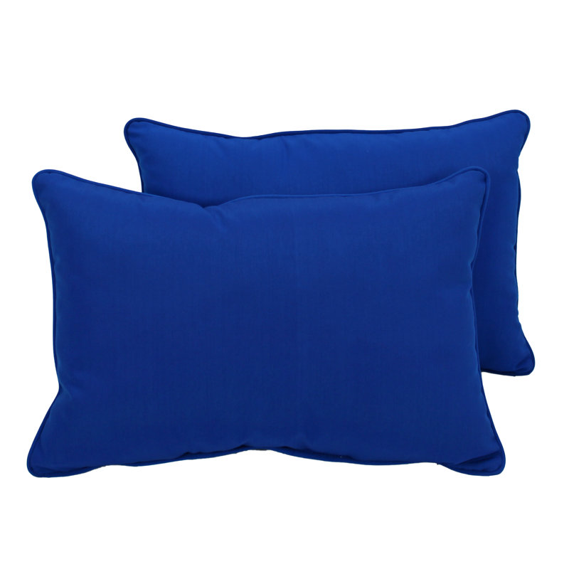Element Synthetic Lumbar Rectangle Indoor/Outdoor Pillow Cover & Insert, Brilliant Blue, 16" x 24"