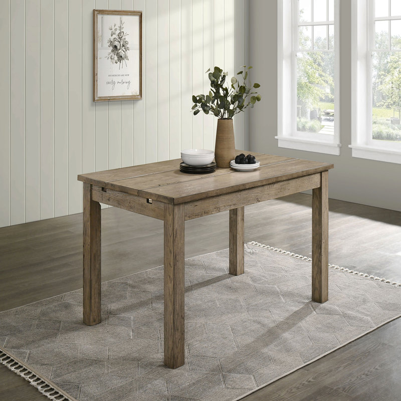 Table de salle à manger à rallonge en bois massif de 87 pouces, chêne Vineyard