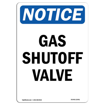 Gas Shutoff Valve Sign