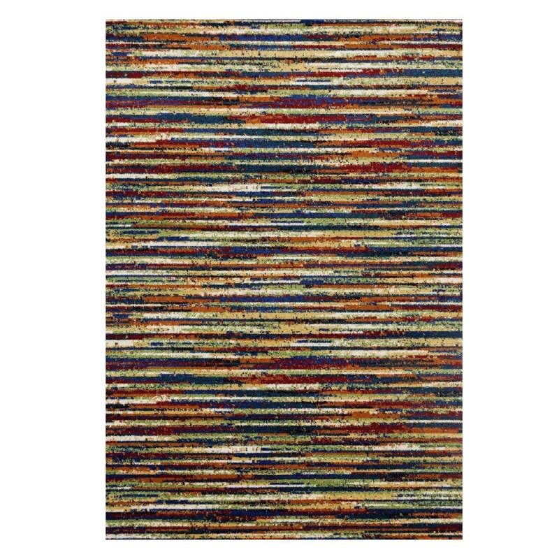Rainbow Multicolor Striped Area Rug, Rectangle 8' x 10'1"