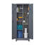 Armoire de rangement à balais avec portes et tablettes verrouillables, armoire de rangement en métal de 65 po de hauteur avec tringle à crochet et crochets en S, armoire de rangement pour outils de nettoyage gris-1281463380