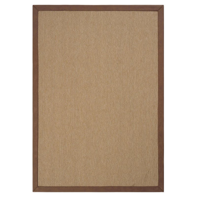 Anita Brown Leather Casa Border Sisal Carpet