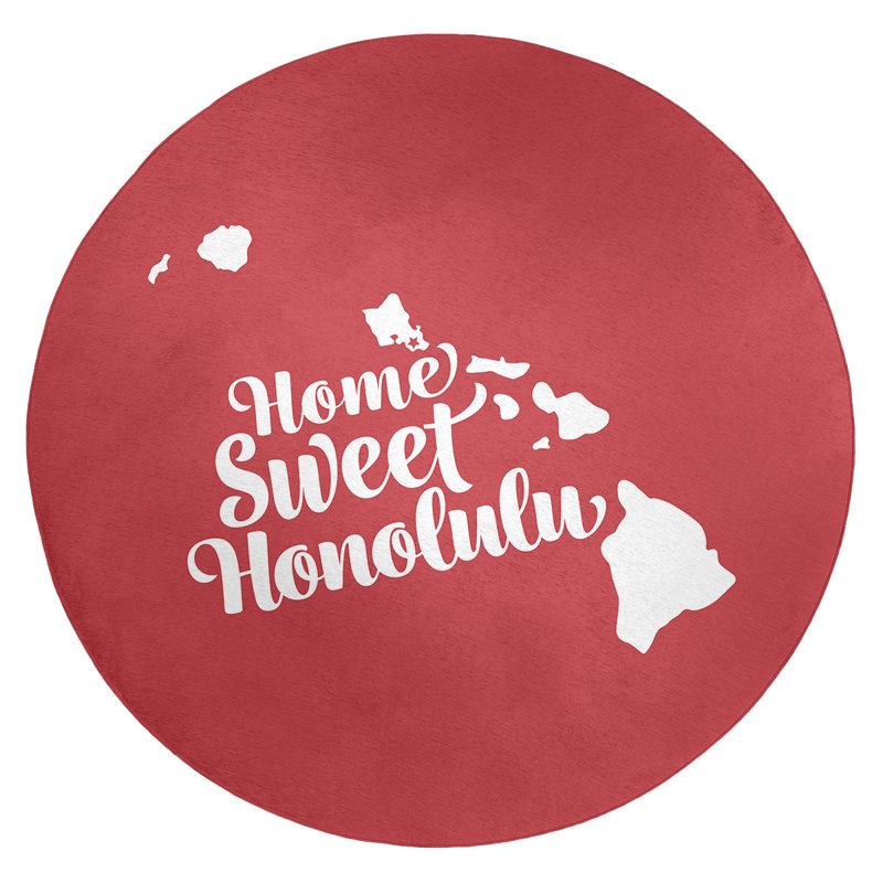 Tapis en poly-chenille honolulu hawaii, Rond 5 pi
