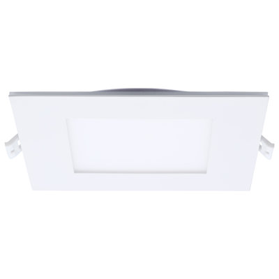 12 Watt LED Direct Wire Downlight With Night Light 6 Inch Remote Driver CCT Selectable Dimmable Square White Finish