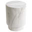 Table d'appoint ronde en fibre de 14 po Biddlesden avec motif nervuré - Table d'appoint intérieure / extérieure pour patio, salon ou chambre à coucher-1815151139