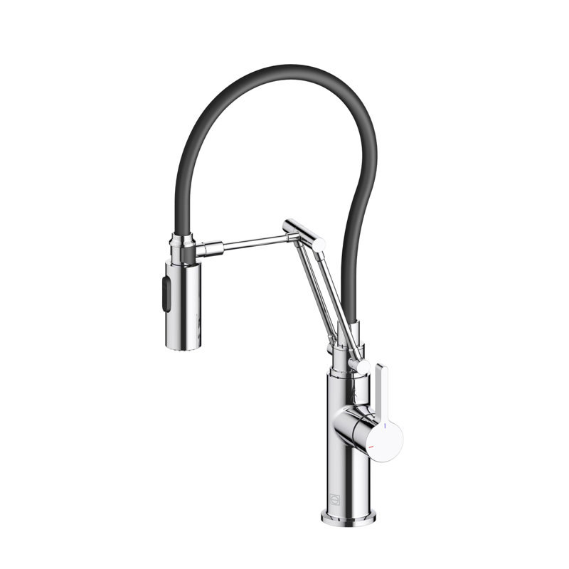 Robinet de cuisine à bec rétractable Elegant Lighting Leonardo, Chrome