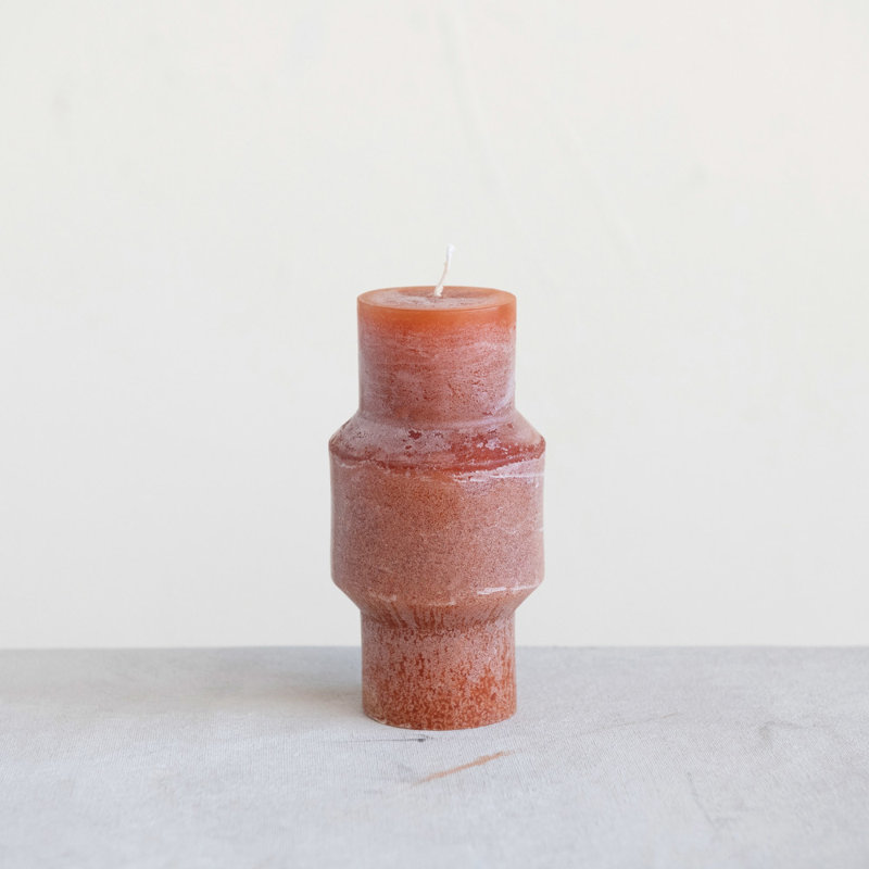 Unscented Pillar Candle, Orange