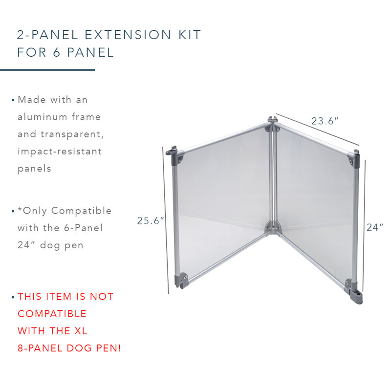 25.6'' H 2 Panel Metal Exercise Pen With Door, Gold
