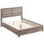 Grand lit plateforme à panneau avec tête de lit à lattes, rangement et belle finition en chêne sur deux tiroirs en bois pour un rangement caché, Cozy Solid +-1570878668