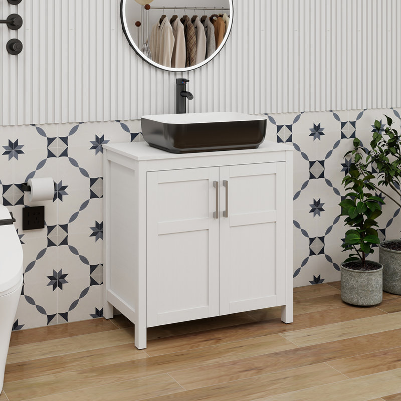 30" Free-Standing Modern Single Bathroom Vanity With Sink, White