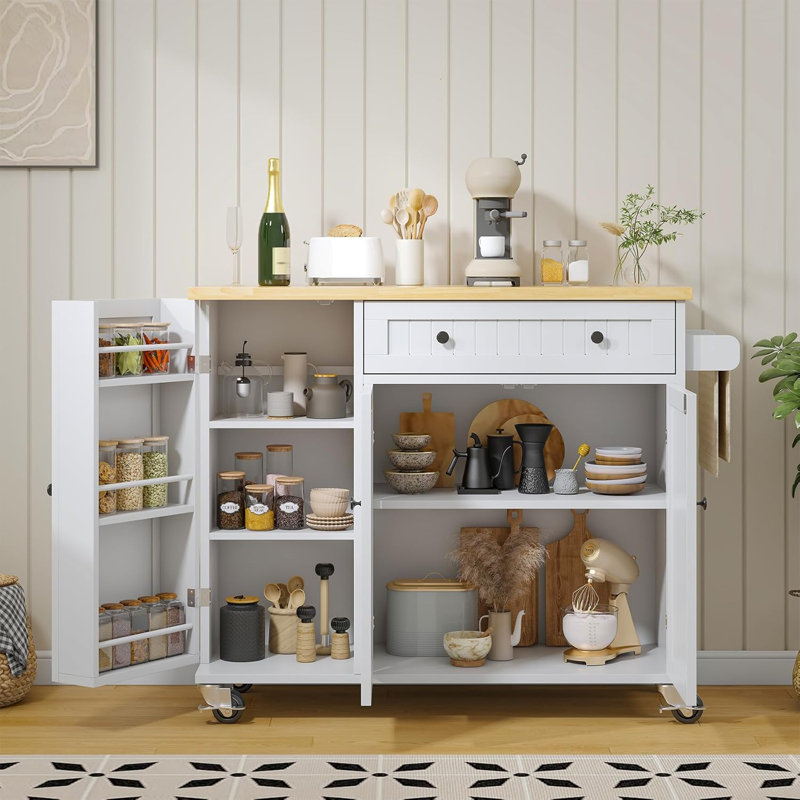 Degenhardt 35.8 " W Kitchen Island, White