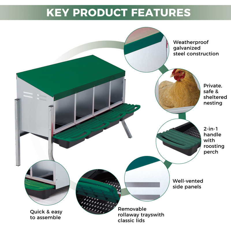 Nesting Boxes, 70cm H x 106cm W x 34.3cm D, Green