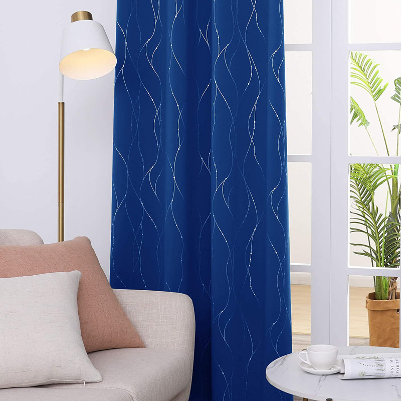 Cohmer Room Darkening Curtain Pair, 42" W x 84" L, Royal Blue