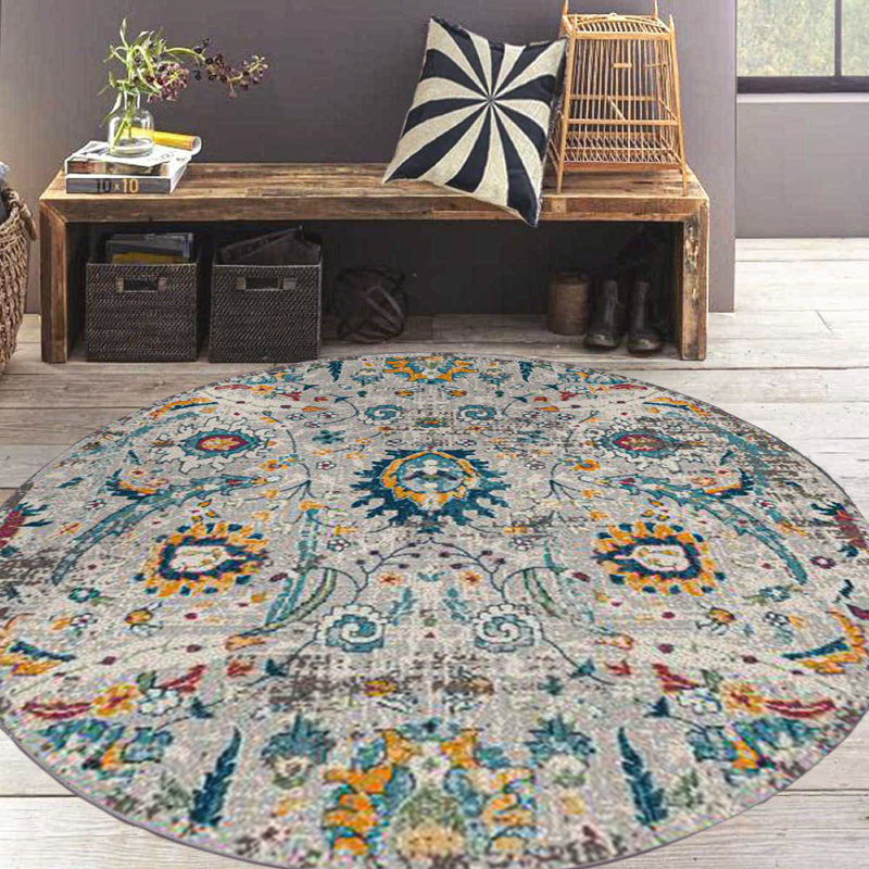 Tapis orange / bleu Campbell Performance, Rond 7 pi 6 po