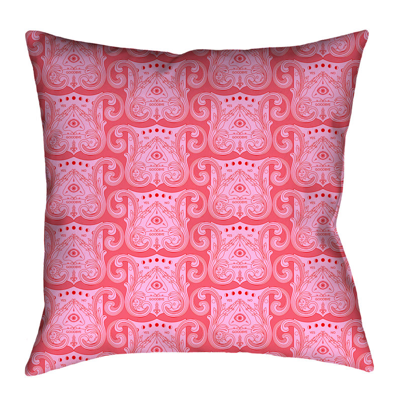 Housse de coussin Katelyn Elizabeth, 16 po x 1 po, Rose et pastel, Sergé de coton