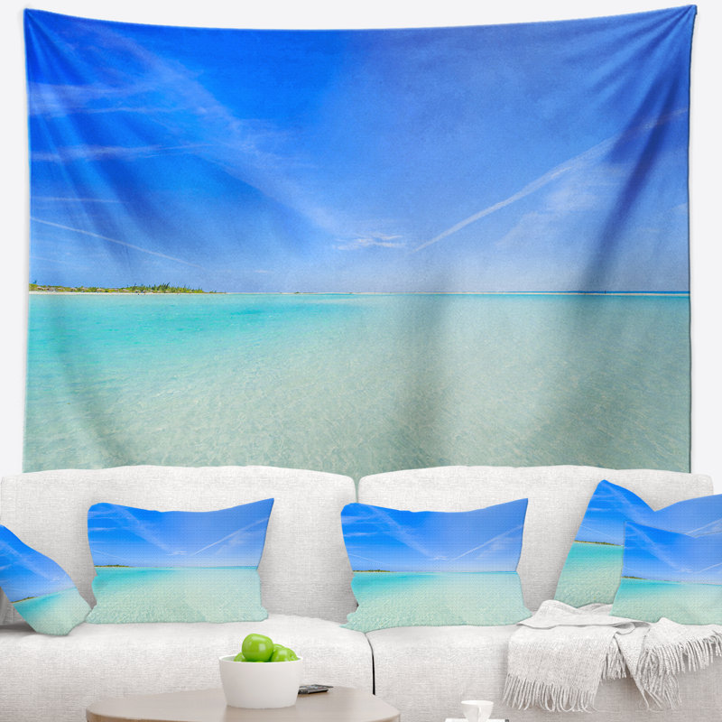 Tapisserie de plage tropicale à Cayo Largo, H 78 po x l 92 po
