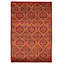 Tapis décoratif en laine rouge foncé de conception unique 5 pi 2 po x 7 pi 9 po desa noué à la main