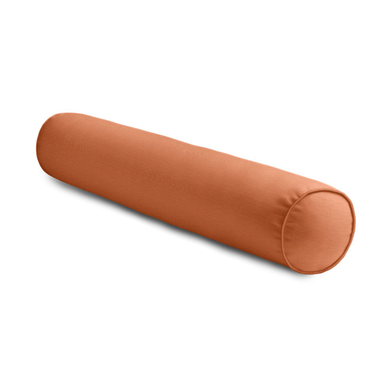 Linen Bolster Pillow Cover & Insert, 8" x 24", Rust