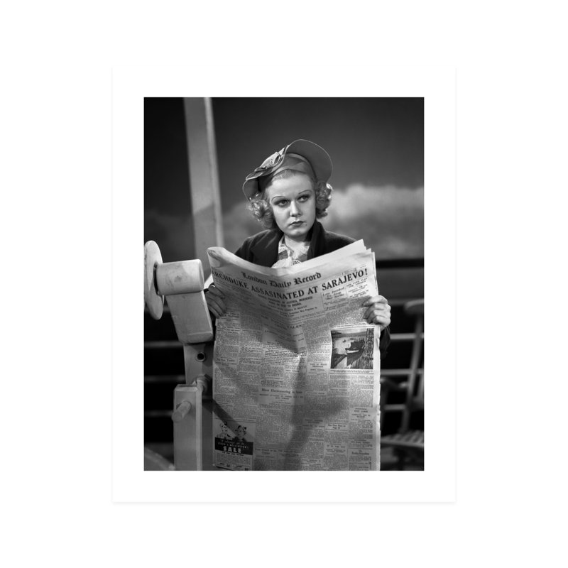 Jean Harlow regardant ailleurs - photographie sans cadre, H 10 po x l 8 po