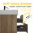 Grace 72'' Bathroom Vanity With Oak Engineered Quartz Sink And Soft Black Drawers, Wall Mounted Floating Bathroom Vanity For Modern Bathroom, One-Piece White Glossy Basin, KD-673229488