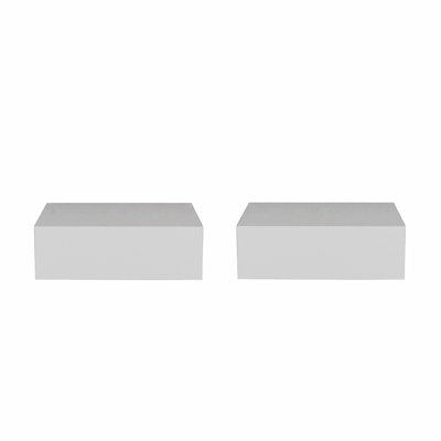 White Floating Nightstands, Set of 2