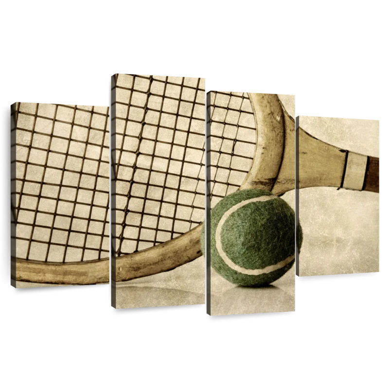 Raquette et balle de tennis Sireci, H 27 po x l 43 po