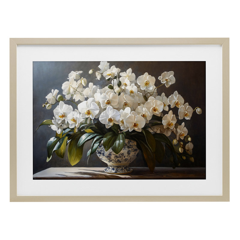 «Elegant Orchid Arrangement», reproduction encadrée sous verre, conception de Franklyn Gregory, H 17 po x l 23 po