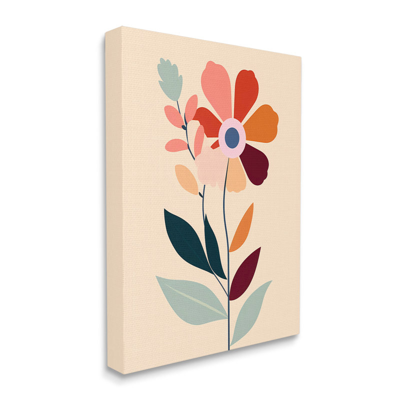 Art mural moderne sur toile, fleurs modernes par Walker Noble, H 20 po x l 16 po