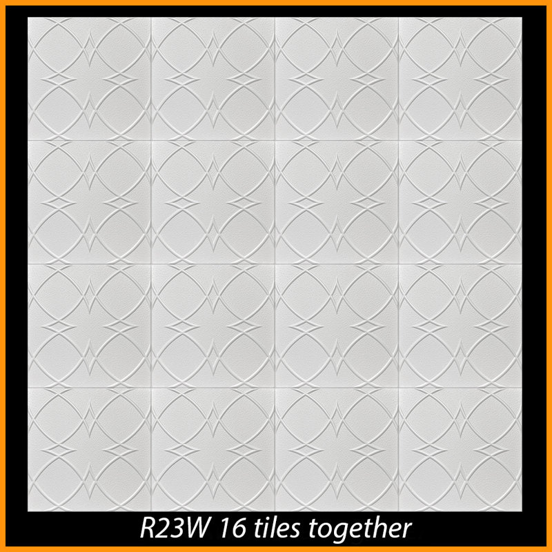 Carreaux de plafond en polystyrène 20X20 avec panneaux décoratifs à coller pour une installation facile à faire soi-même, ainsi que pour la rénovation de la maison et du sous-sol. R23 Eta, Lot / 8
