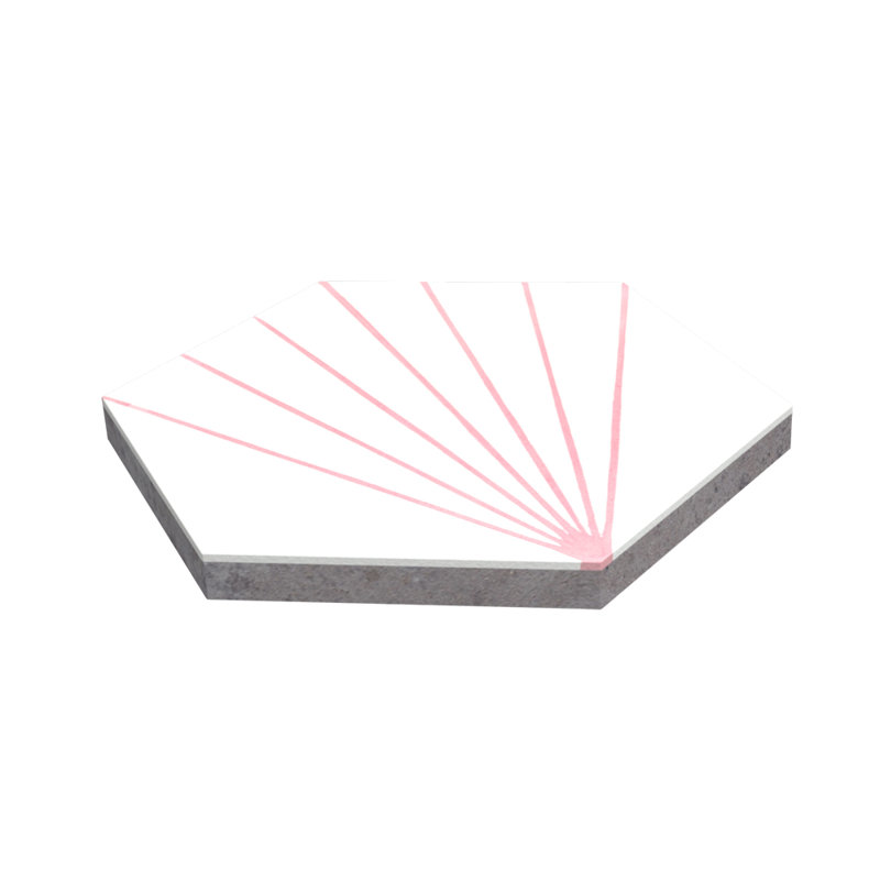 Spark C 7.87" x 9.09" Cement Patterned Wall & Floor Tile, Blush