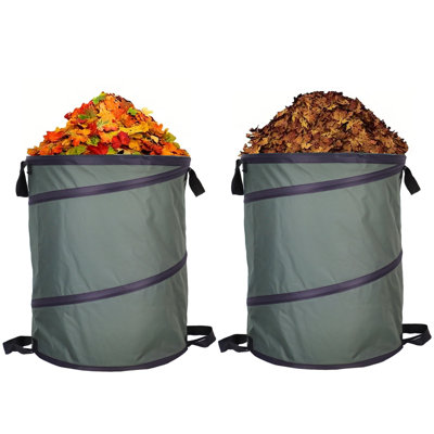 Poubelle de camping, poubelle escamotable / corbeille de recyclage, sacs de déchets de jardin réutilisables / sacs de jardin / sacs à feuilles, poubelle de voiture, poubelle de recyclage de camping pliable, paquet de 2