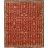 Dontavion Wool Floral Area Rug in Red