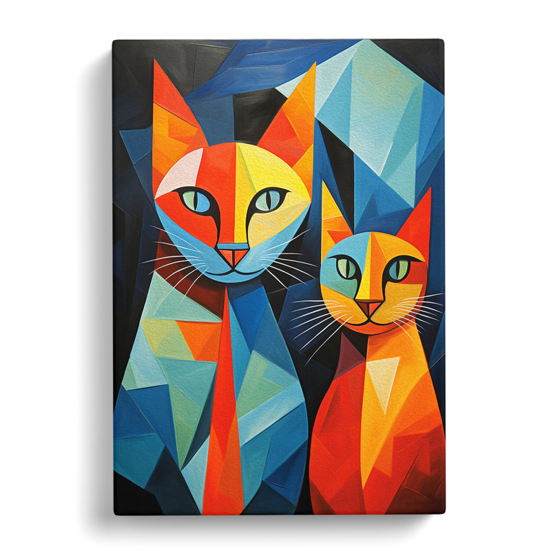 Egyptian Cat Cubism No.2 - Print, 50cm H x 35cm W x 3cm D