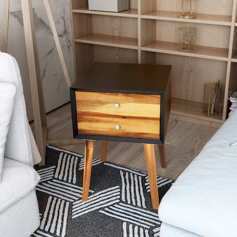 Olton End Table, Black, Brown