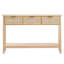 Console en rotin avec 3 tiroirs de rangement, porte coulissante et tablette ouverte pour une utilisation polyvalente à la maison