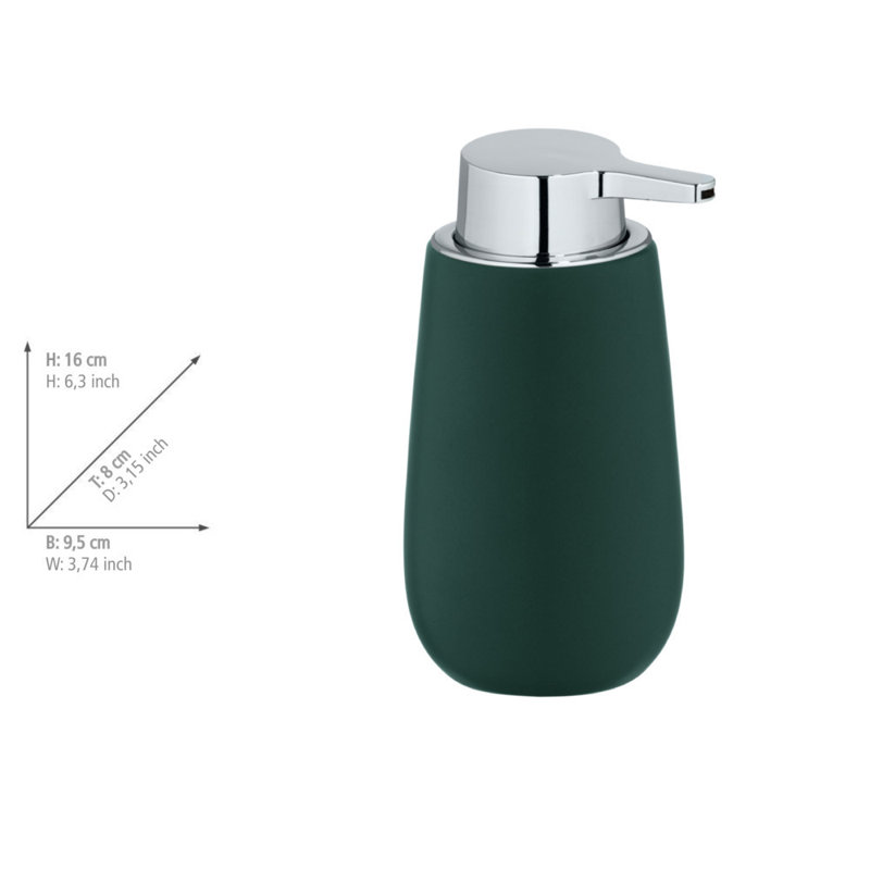 Sohvi Ceramic / Porcelain Soap / Lotion Dispenser, Dark Green 