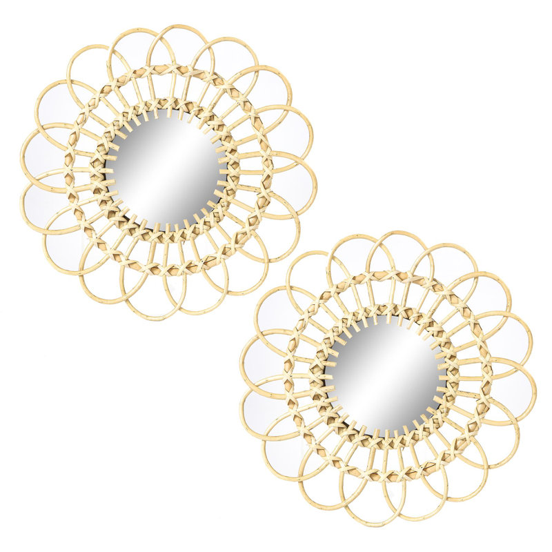 Daisy Rattan Flat Wall Mirror