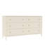 Commode double 6 tiroirs en bois manufacturé et solide 63 po Jennette 