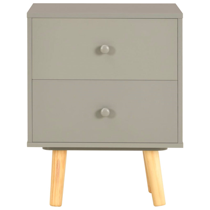 Seth 40 cm W Bedside Table, Grey