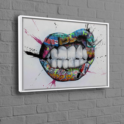 «Boho-Inspired Dents», art graffiti sur toile de coton pour décoration murale moderne ou cadeau de pendaison de crémaillère