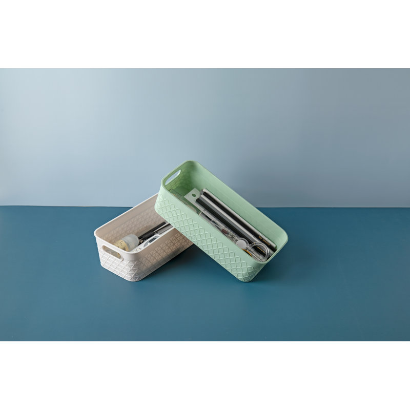 Ensemble de bacs de rangement en plastique pour papeterie, H 2,8 po x l 9,7 po x P 4,4 po