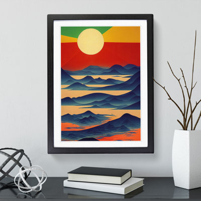 XV1022-2932X Mountain Landscape Sunrise Abstract 1 Piece Single Picture Frame Wall Art