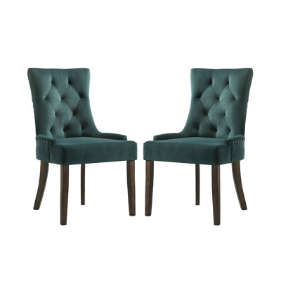 Duo de chaises en velours - Siège et dossier, design élégant, matériaux de 2 chaises rembourrées, structure en bois