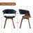 Modern Upholstered Dining Chairs, Blue Fabric With Wooden Legs, Soft Padded Seat And Back, Scandinavian Kitchen And Dining Room Side Chairs​​-864837333-864837334