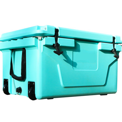 Blue 65Qt Outdoor Cooler - Keeps Cold For 5 Days Stable Construction Camping Retention Ergonomic Grip Handles