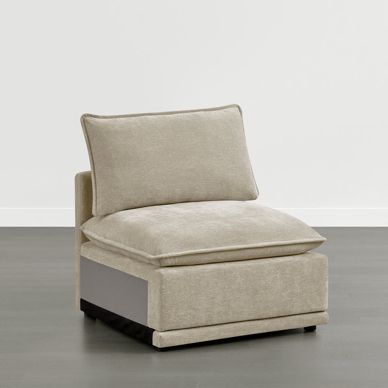 Cloud Oversized Armless Chair, Taupe