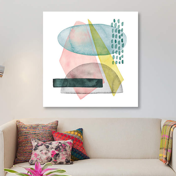 «Pastel Formation II» par Grace Popp, impression sur toile tendue sur châssis, H 18 po x l 18 po x P 1,5 po, Pas de tapis