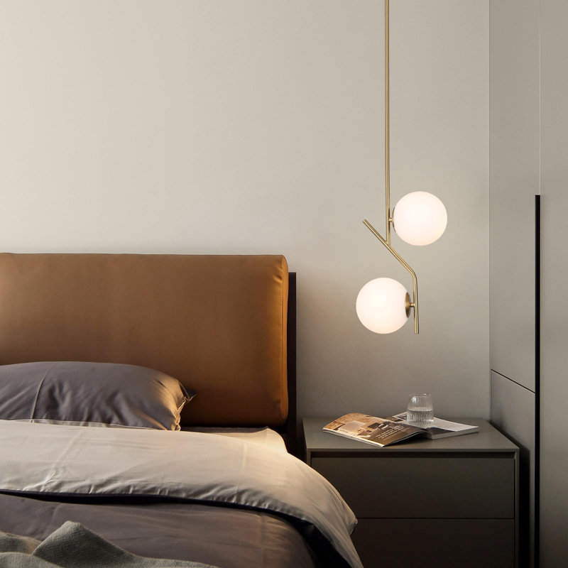 Luminaire suspendu en laiton 2 lumières
