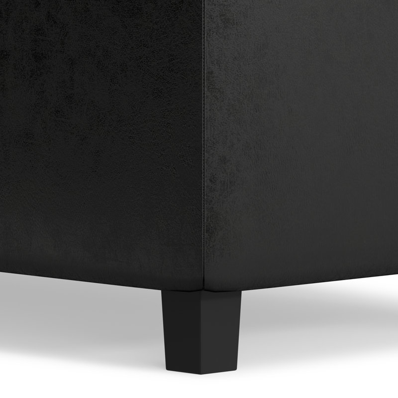Banc repose-pieds avec rangement caché Cosmopolitan, Noir vieilli