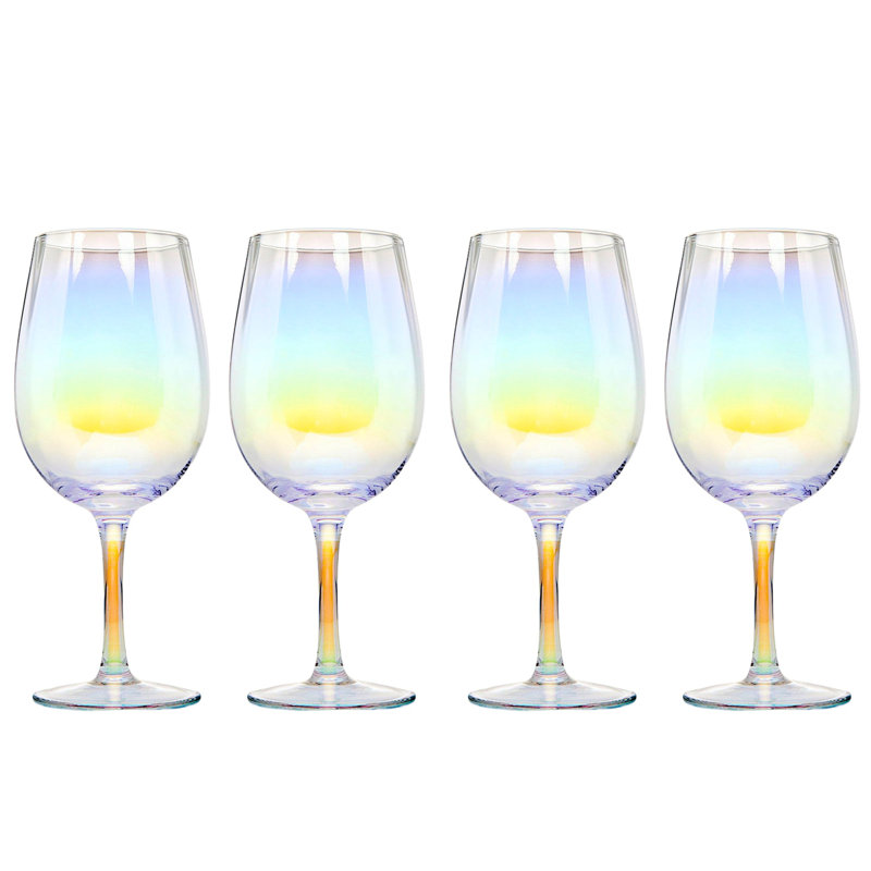 Monterey Iridescent 16oz Stemmed Wine Glass Set